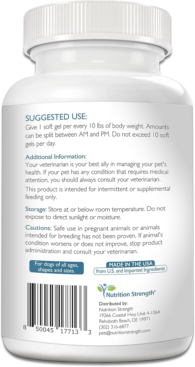 MCT Oil for Dogs from Organic Coconuts, Medium Chain Triglycerides with Caprylic Acid & Capric Acid to Protect Skin and Coat, Boost Immunity, Support Metabolism, 90 Soft Gels