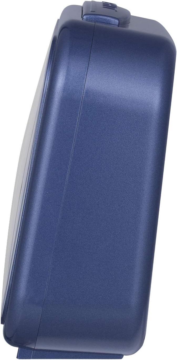 5.5" Large Analog Alarm Clock Silent Non Ticking, Gentle Wake, Beep Sounds, Increasing Volume, Battery Operated Snooze and Manual Light, Easy Set, Blue