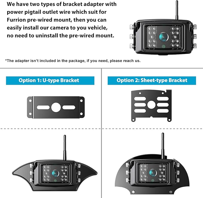 Fookoo 1080P 10" Wireless Backup Camera System, 10" Dual/Quad Split Monitor with Recording, IP69 Waterproof Rear/Front View Cameras, Parking Lines for RV/Truck/Trailer/Van(DW102)