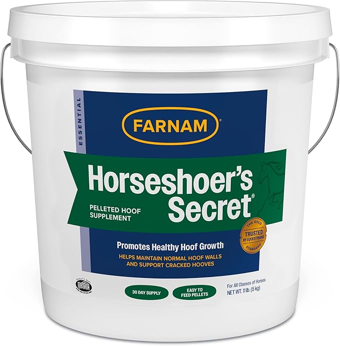 Farnam Horseshoer's Secret Pelleted Hoof Supplement for horses promotes healthy hoof growth, 11lb., 30 day supply