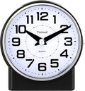 4.3" No Ticking Analog Alarm Clock,Silent Readable for Seniors,Easy to Set,Gradual Rise Alarm,Big Numbers,On/Off Switch on Side,Gentle Wake,Snooze,Lighted on Demand,Battery Operated,Black