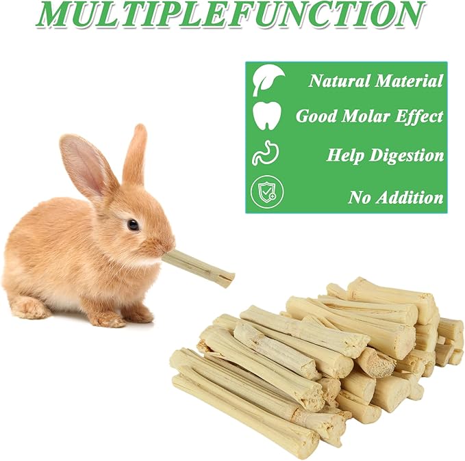 1000g/2.2lb Sweet Bamboo Sticks for Rabbits, Guinea Pig Chew Toys Bunny Toys for Rabbits Indoor, Teething Toy for Small Animals Rabbits, Hamsters, Chinchillas, Guinea Pigs