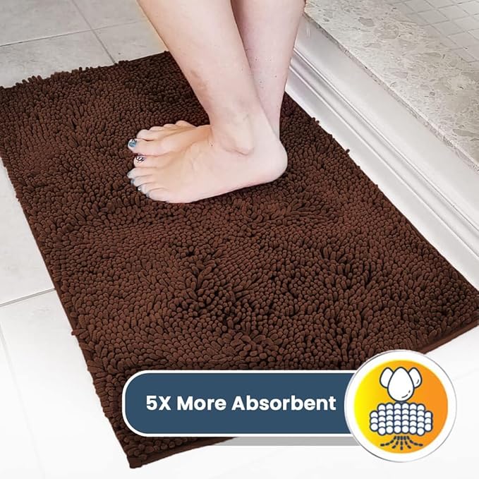 Muddy Mat® Original Dog Door Mat for Muddy Paws, Super Absorbent Microfiber, Non-Slip Washable Pet Rug, Quick Dry Chenille Entryway Carpet, Machine Washable Indoor Outdoor mat, Brown 24"x96"