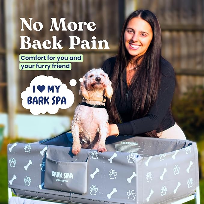 Dog Bath Tub - Free Brush & Towel – Foldable & Portable Dog Washing Station – Lightweight Dog Bath for Indoor & Outdoor Grooming – Fits in Shower or Bath