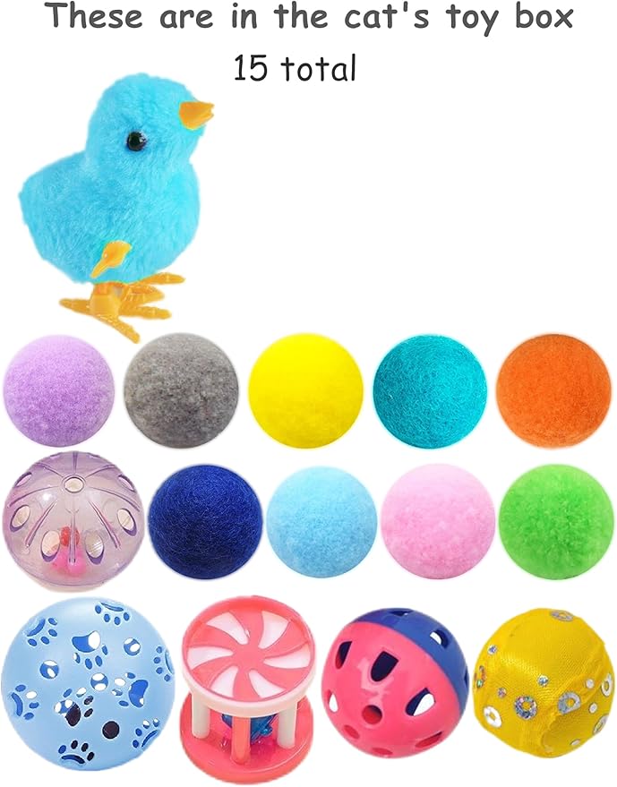 15-Pack Cat Toy Variety for Indoor Cats, Jumping for Joy (1.5'' - 3.7'', Cat Toys Mega Set)