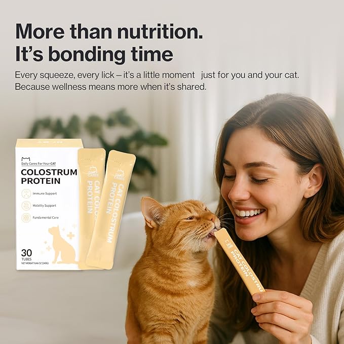 Dr.by Cat Colostrum Protein Cat Supplement Immune Support Muscle Growth, Gentle on Digestion for Kittens, Adult&Senior Cats with Goat Milk, Whey Protein Isolate, Colostrum Lickable Formula