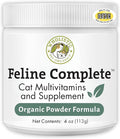Wholistic Pet Organics Feline Complete - 4 Oz - Multivitamin & Probiotic Powder for Cats - Natural Cat Food & Digestive Support