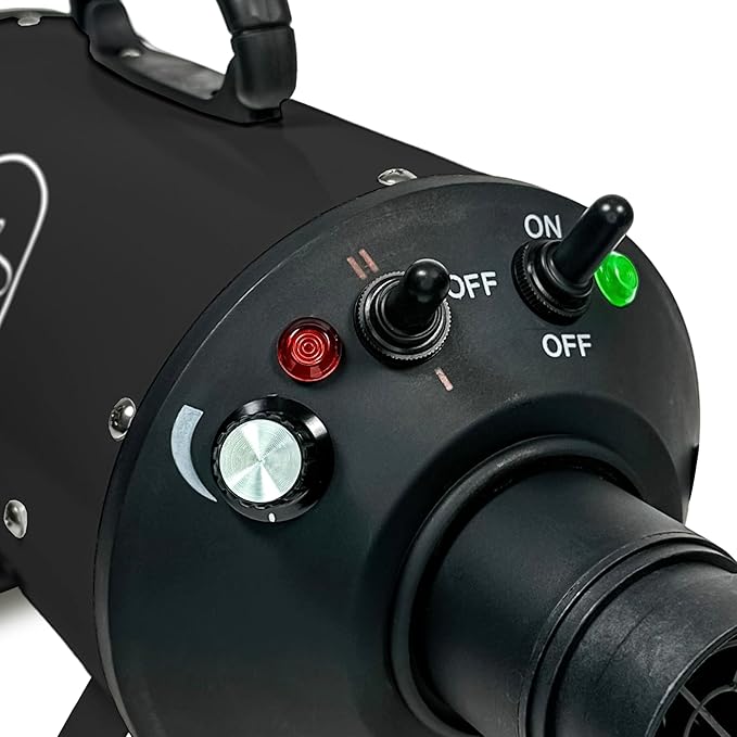 Flying Pig High Velocity Dog Pet Grooming Dryer w/Heater (Flying One, Black w/White Logo)