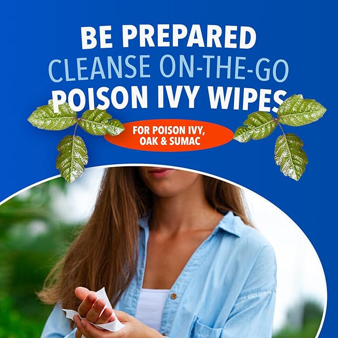Poison Ivy Wipes, On-the-Go Cleansing for Poison Ivy, Oak & Sumac, 12 Wipes