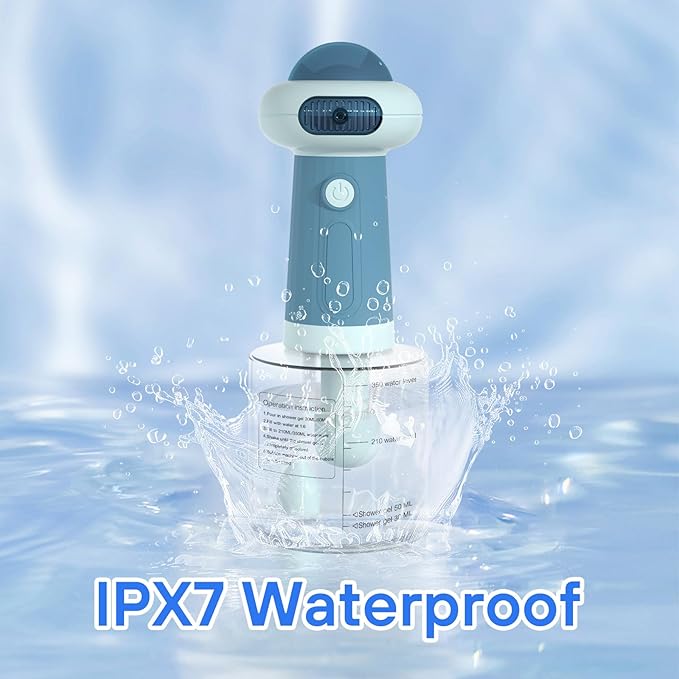 Dog Shampoo Dispenser, UFO Dog Shampoo Sprayer, Electric Foaming Shampoo Dispenser for Dog and Cat Washing, for Bathtub, Kitchen Sink, Bathroom Cleaning, Blue