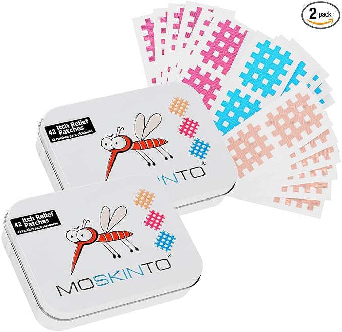 Moskinto The Original Mosquito Itch Relief Patches for Kids & Adults, Bug Bite Patches Soothe Swelling & Itching, Anti Itch Bug Bite Relief, Suction Tool Alternative, Family Pack, 42 Count, Pack of 2