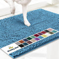 Muddy Mat® Original Dog Door Mat for Muddy Paws, Super Absorbent Microfiber, Non-Slip Washable Pet Rug, Quick Dry Chenille Entryway Carpet, Machine Washable Indoor Outdoor mat, Sky Blue 19"x30"