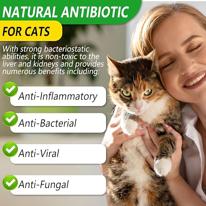 Antibiotics for Cats, Cat Antibiotics for Injections, Natural antibiotic for Cat Immune & Allergy Relief, Cough Relief, Yeast Injection, UTI Treatments, Cats Antibiotics, 60ML