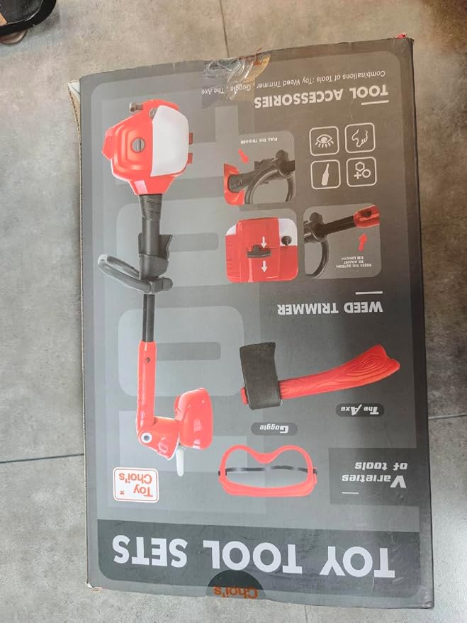 Toy Choi's Toy Trimmer - Power Construction Play Tool Kids Trimmer,Outside Pretend Play Garden Toy with Light Sound,Educational Gift Kid Toddler Tool Set for Boy Girl Age 3, 4, 5,6,7+