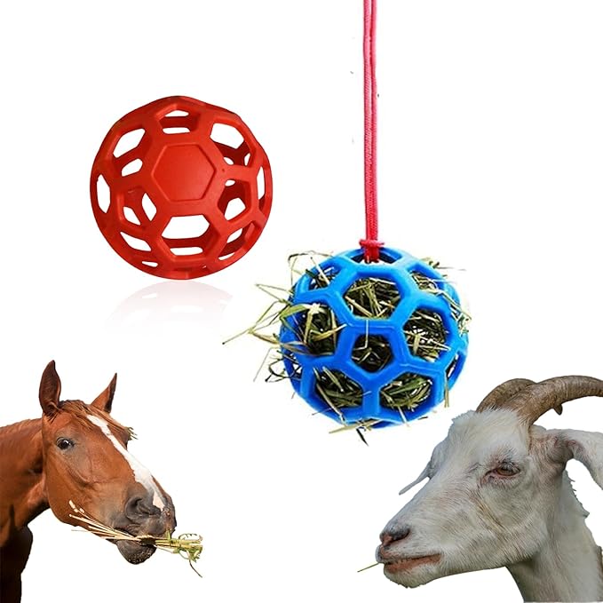 2 Pcs Novelty Hay Ball for Horses to Play with and Relieve Stress, Bright Color Hay Balls for Goats to Avoid Boredom