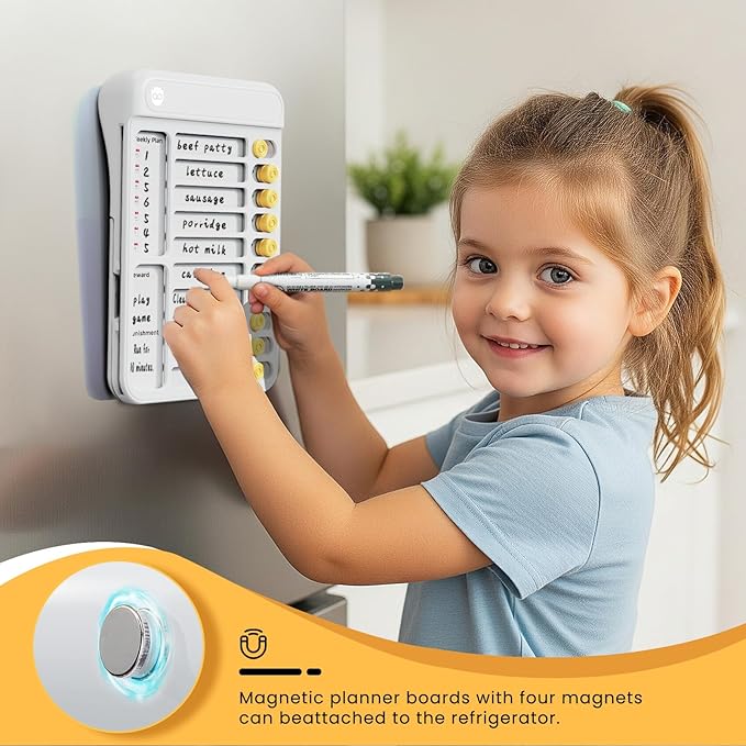 Chore Chart for Kids Visual Schedule for Kids to Do List Checklist Chore Board ADHD Tools Magnetic Chore Chart with Sliders and Magnetic Marker for Fridge 2PCS White Chore Chart for Kids Multiple Kids