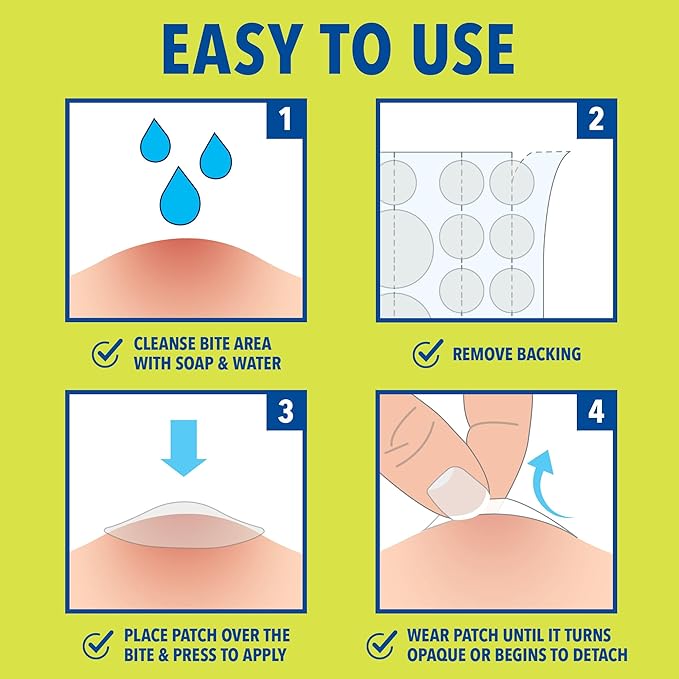 Cutter Bug Bite Patches Itch Relief Hydrocolloid Patches for Kids & Adults, Absorbs Fluids, Helps Heal, Prevents Scratching, Mosquito Itch Relief, Hydrocortisone & Suction Tool Alternative, 51 Count