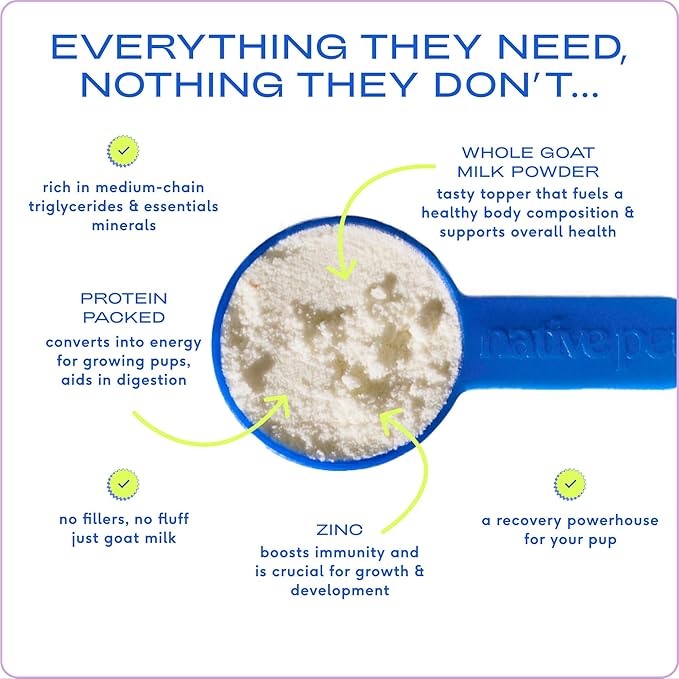 Native Pet The Daily Dog Supplement (30 Scoops) and Goat Milk Powder for Dogs and Cats (60 Scoops).- 11-in-1 Multivitamin and Food Topper to Support a Healthy Digestive System