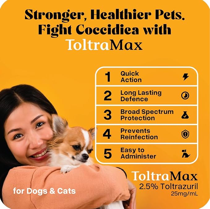 Vetr's Toltramax Toltrazuril Powder for Horses, Dogs, Cats, 100g (2.5%, Cinnamon)