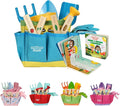Blue Kids Gardening Tools - Includes Sturdy Tote Bag, Watering Can, Gloves, Shovels, Rake, and Delightful Children's Book - Kids Garden Tool Set -Easter Gifts for Toddler Age on up.