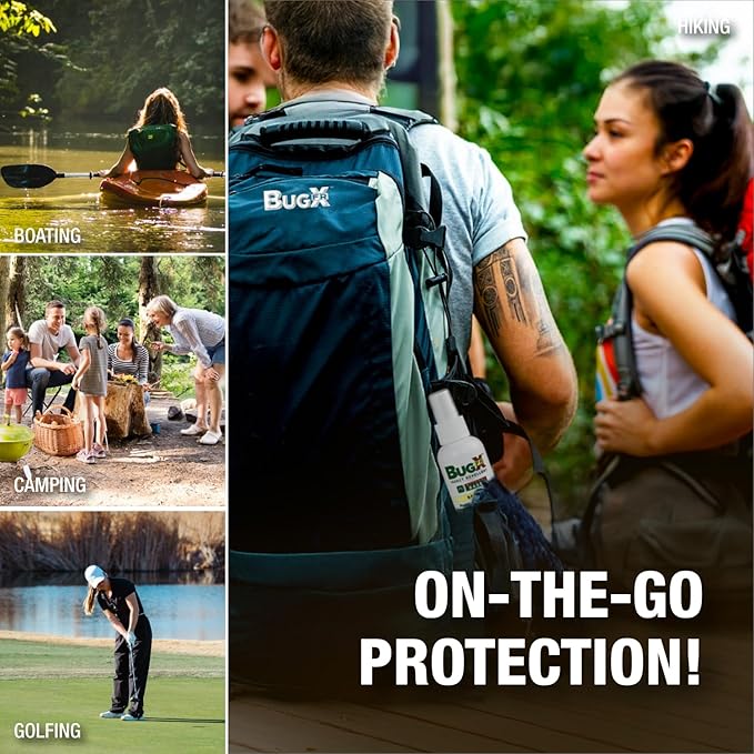 CoreTex Bug X FR DEET-Free Insect Repellent Spray - 8oz Bottle of Natural Geranium Oil to Protect Against Mosquitoes, Flies, & Fleas - Travel Size Bug Repellent Spray Bottle