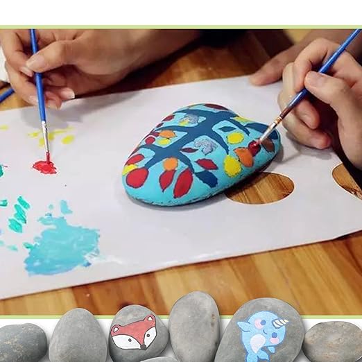 2.4LB River Rocks,Mexican Beach Pebbles for Plants,Potting,Garden Landscape Stone Paving Stone Grey 1Inch - 2Inch