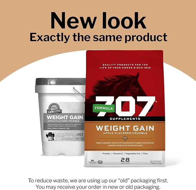Formula 707 Weight Gain Crumble Equine Supplement, 7 lb Bag – Palatable, Calorie-Rich Nutritional Support for Hard-to-Keep and Senior Horses