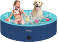 Furrybaby Dog Pool, Foldable Dog Pools for Large Dogs Portable Kiddie Pool Pet Doggie Wading Swimming(Navy 47'') Indoor and Outdoor