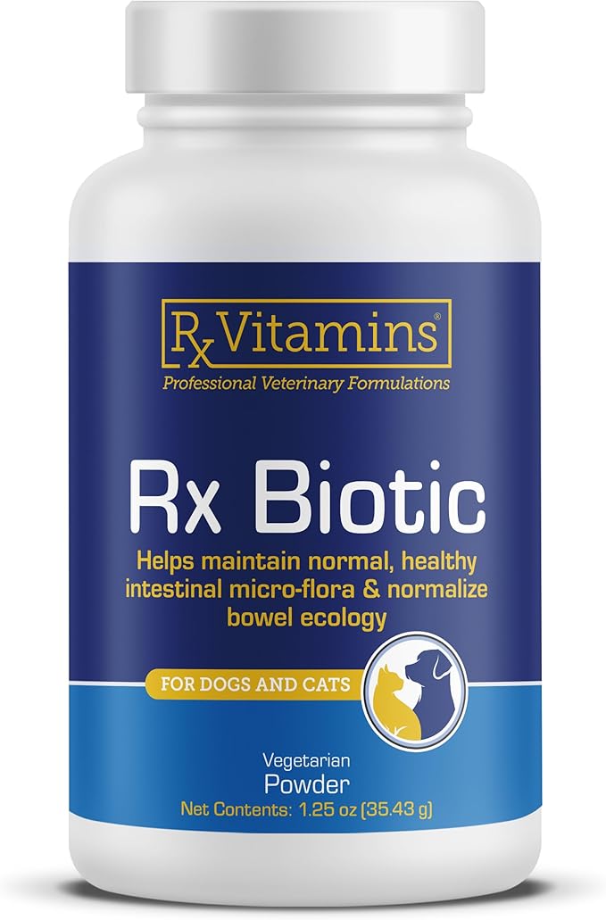 Rx Vitamins Rx Biotic - Probiotic Powder for Dogs and Cats - Cat Digestive Support & Probiotic for Dogs Gut Health - Dog Probiotics for Digestive Health - 1.25oz