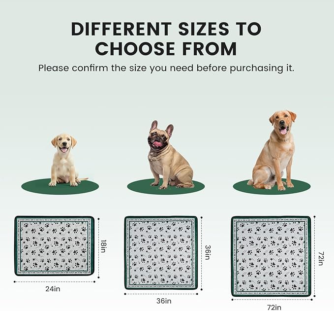 Gardner Pet Washable Dog Pee Pads, 72'' x 72'' Non Slip Dog Mats with Great Urine Absorption, Reusable Puppy Pee Pads for Potty Training - 1 Pack
