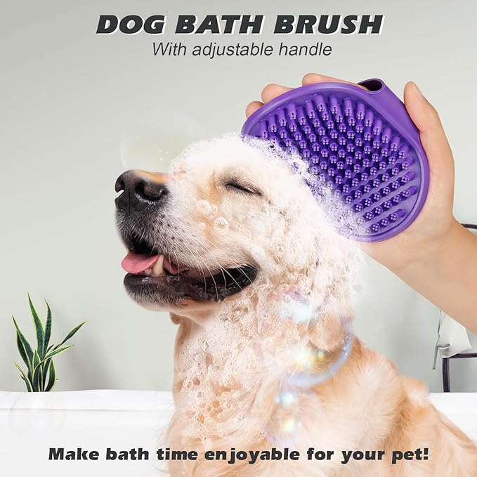 2PCS Pet Grooming Tools - Double-Sided Brush for Shedding and Bathing, Suitable for Short/Long Haired Dogs Cats and Horses, Deshedding Dog Brush, Mane & Tail Combs for Horses - Pet Supplies (Purple)