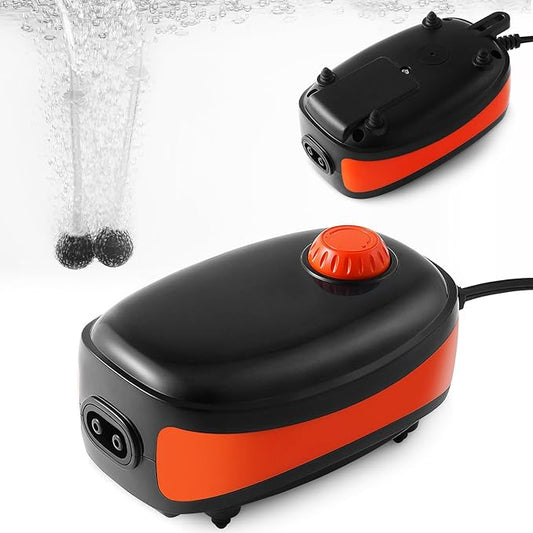 FEDOUR 4W/5W/8W Aquarium Corded Electric Air Pump, 96GPH/160GPH/256GPH Dual Outlets 4 Outlets Oxygen Pump, Ultra Quiet Aquarium Bubbler for up to 300 Gallon Fish and Turtle Tank