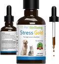 Pet Wellbeing Stress Gold for Cats - Occasional High Stress and Restlessness, Supports Relaxation, Travel, Vet Trips, Skullcap, Valerian - Veterinarian-Formulated Herbal Supplement 2 oz (59 ml)