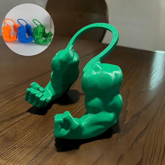 Funny Cat Muscle Arm, 3D Print Cat Neck Arm with Muscles, Funny Pet Prop Boom Arm, for Kitten Birthday Party Supplies(Green)