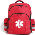 Red Medicine Backpack for School Empty First Aid Bag for Trauma Medication Safety Backpack Travel Paramedic Bag EMS EMT for Nurse Responder(bag only)