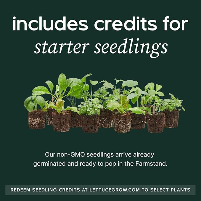 Farmstand Starter Kit with Glow Rings and 18 Seedling Credits | Small Hydroponic Growing System Kit | Vertical Garden Planter Tower | 4ft 3in Tall