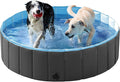 Yaheetech Dog Pet Bath Pool Foldable Hard Plastic Doggie Duck Swimming Pool Collapsible PVC Outdoor Bathing Tub Dog Pools for Large Small Dogs-47 x 11.8 inch,L,Black