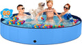 Jecoo Dog Pool for Large Dogs Kiddie Pool Hard Plastic Foldable Dog Bathing Tub Portable Outside Kids Swimming for Pets and Dogs Outdoor Backyard