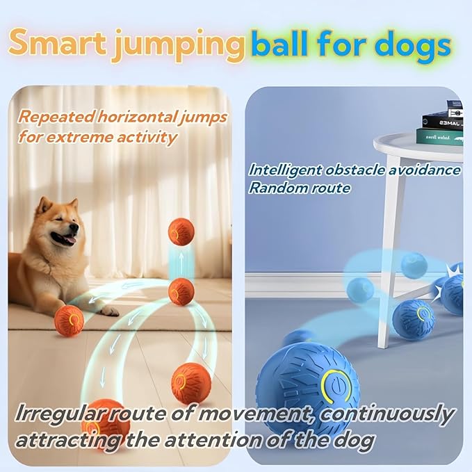 2 Pcs Interactive Dog Toys Dog Ball 2025 New Vibrating Dogs Balls Pet Bounce Bal Smart Jumping Ball