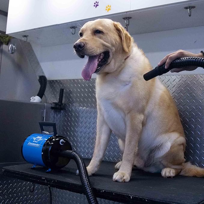 METROVAC AFTD-3: Air Force Commander 2-Speed Dryer - Blue | 4.0 HP | Professional Pet Grooming Blower | Made in USA