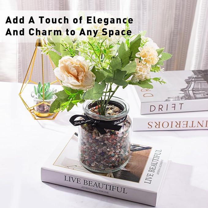 0.5 Lb/230g Chakra Crystal Chips Bulk Quartz Rocks, Natural Tumbled Healing Crystal Chips Crushed Stones Irregular Shaped for Aquarium, Vase Fillers, Succulent Plants Decor - 5-7mm