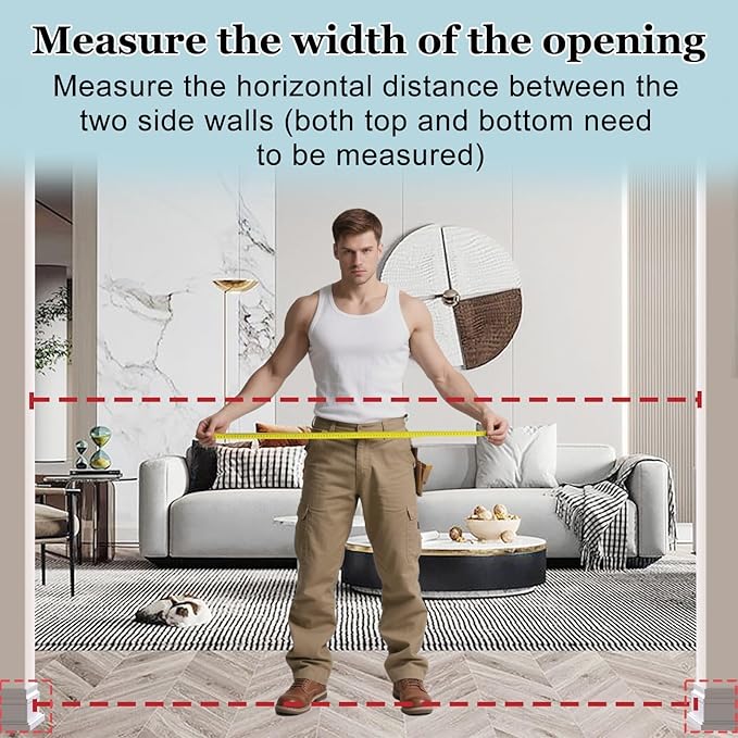 WAOWAO Triple Lock 49.21-66.54" Baby Gate Extra Wide Pressure Mounted Walk Through Swing Auto Close Safety Black Metal Dog Pet Puppy for Stairs,Doorways,Kitchen