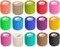 Self Adhesive Bandage Wrap 15Roll,Non-Woven Cohesive Bandage Tape,5CM x 5Yard Vet Wrap Tape for Wrist & Ankle Grip Cover,Elastic Athletic Tape-15color