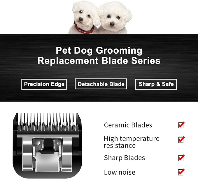 2PCS 5FC Blades Dog Grooming Blades Compatible with Andis/Oster A5/Wahl KM-10 Series Dog Clippers,Detachable Clipper Replacement Blade,Black(5FC/2PCS)