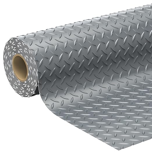 Geemax 7.8 x 18 FT Garage Floor Mats for Under Car, 2.8mm Thickened Rubber Garage Flooring Roll, M Size 140.4 SQFT Garage Car Mat for Mid-Size SUVs, Sports Car