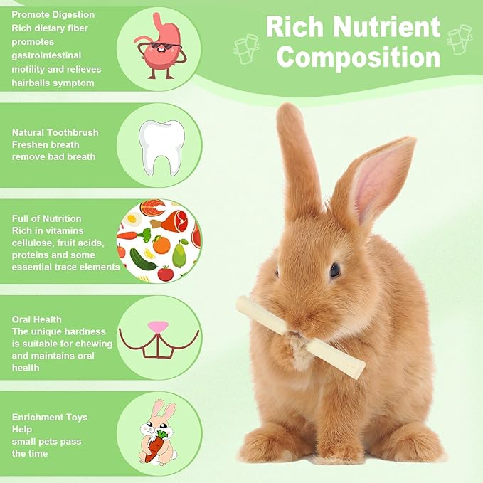 2.7lb Sweet Bamboo Sticks for Rabbits Chew Sticks Toys Guinea Pig Hamster Chinchilla Molar Treats Snacks, Natural Teeth Grinding Toys