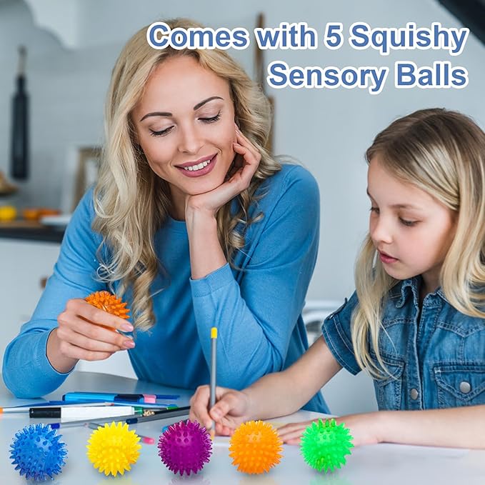 18pcs Fidget Spiky Ball Toys Stress Relief Sensory Toy for Kids Adults Toddlers, Squishy Squeeze Ball for Party Favors, Pinata Fillers, Goodie Bag Stuffers