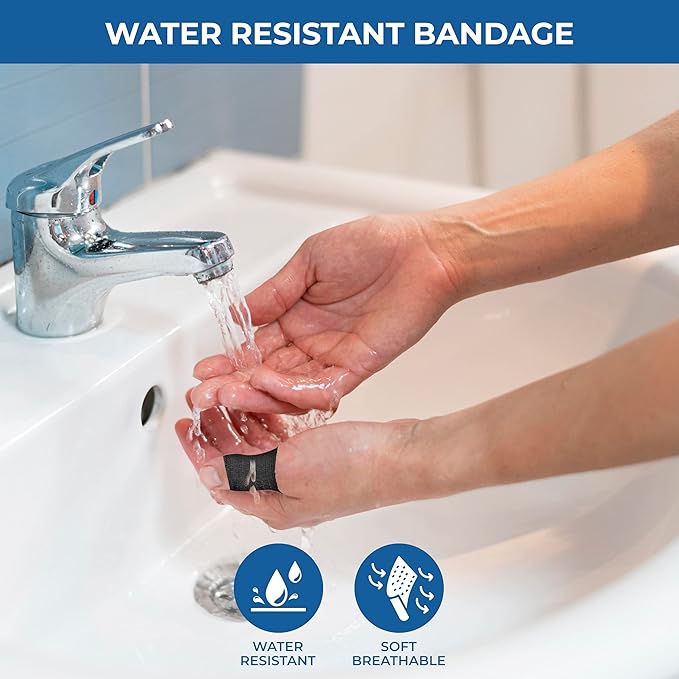 Self Adhesive Bandage Wrap - Pack of 12 Black Color, Non-Woven, Breathable & Water-Resistant Vet Wrap for First Aid, Sports Injury, Body Sprains, & Pets - 2 Inch x 5 Yards