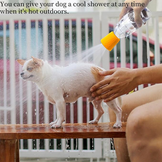 Portable Outdoor Shower for Dogs Bottle Attachment Outdoor Sprayer Accessory for Most Plastic Water Bottles for Bathing Pets During Outdoor Activities, Hiking and Camping.(Orange)