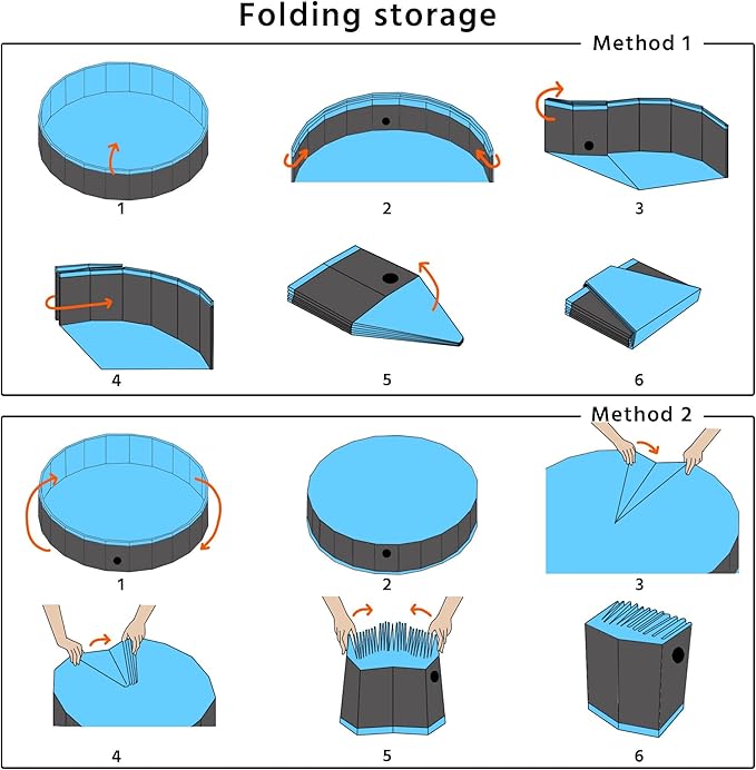 Yaheetech Black Hard Plastic Dog Pools for Small Medium Large Dogs Puppies Pet Collapsible Bath Pool Tub for Outdoor/Home Use, Pet Repair Patches Included, XL